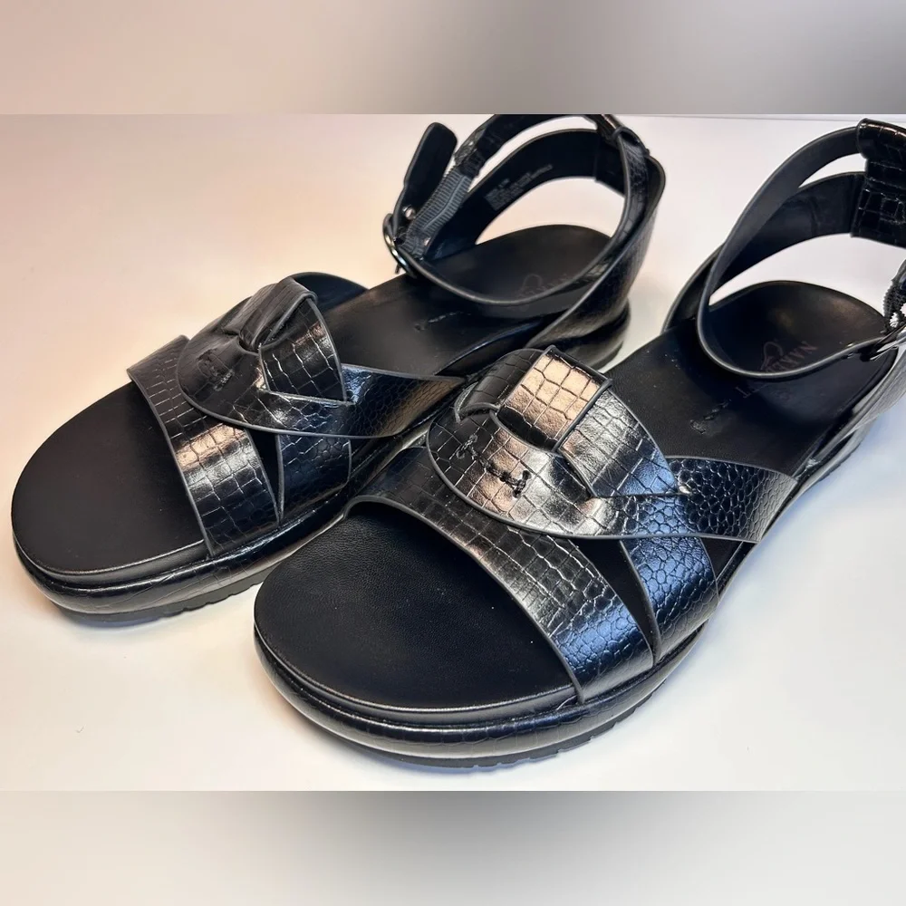 Naked Feet Limon Ankle Strap Sandal Black Leather Size 8.5 - Picture 2 of 8